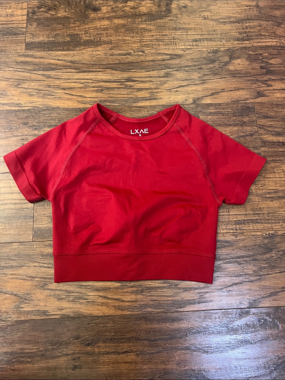 Red Girls' Short Sleeve Cropped Top